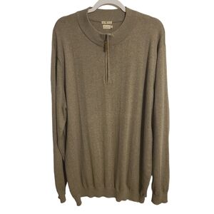 GenTeal | Men's Brown Quarter Zip Cashmere Blend Sweater (Size XXL)